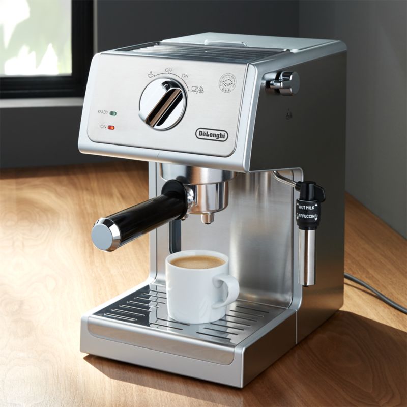 DeLonghi Stainless Steel Pump Espresso Maker Crate and Barrel
